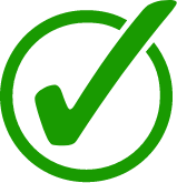 Circular check mark in green color